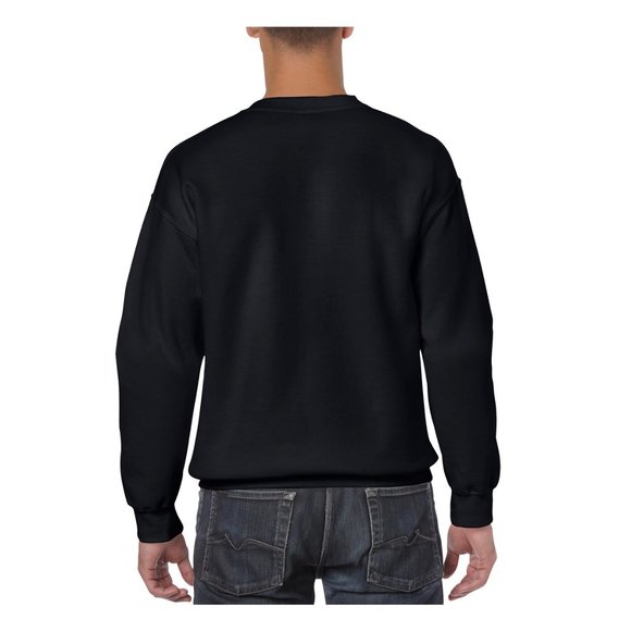Mens Crewneck Sweatshirt Heavy Thick Fleece for Winter - Black Sweatshirt - Picture 4 of 4